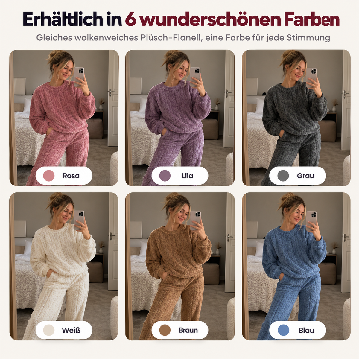 Dianaya® KuschelSet – Ultraweicher Stretch-Pyjama